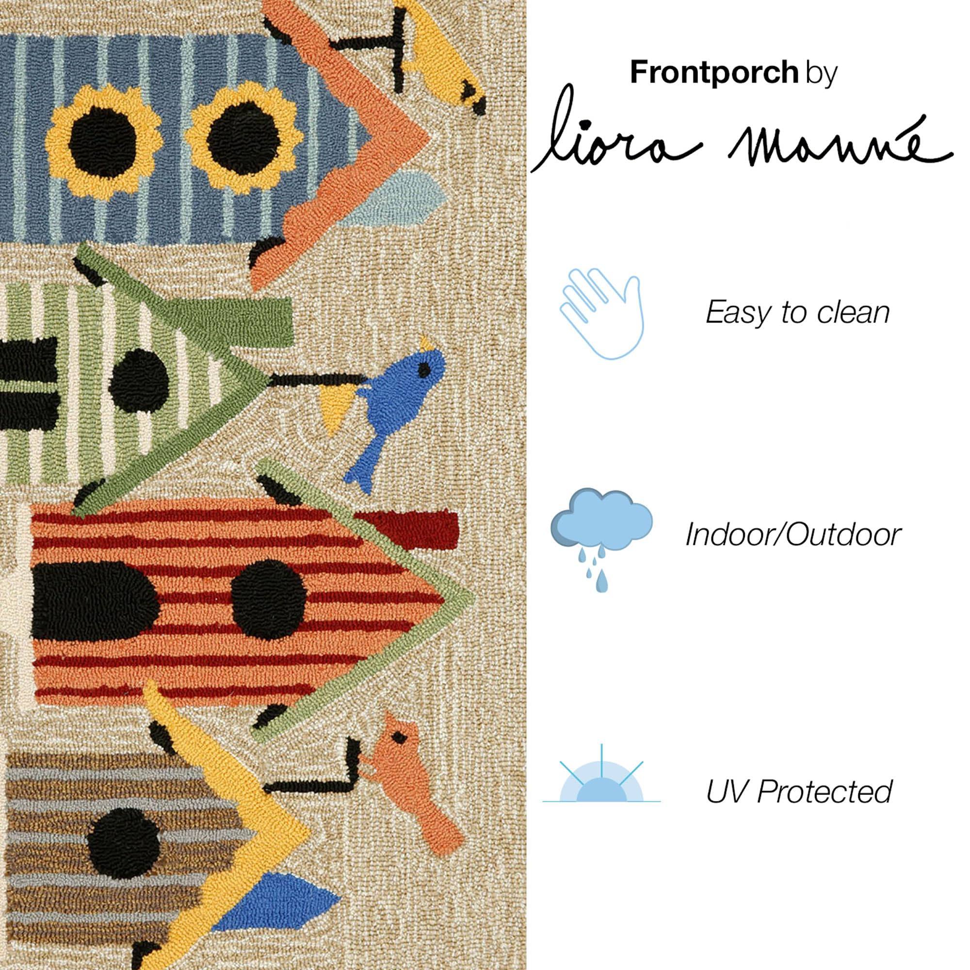 Liora Manne Frontporch Birdhouses Indoor/Outdoor Rug, 2 X 3 Ft