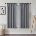 Lecloud Bessie Dark Grey Curtains 63 Inch Length 2 Panels, Light Filtering Curtains for Bedroom, Faux Linen Textured Window Drap