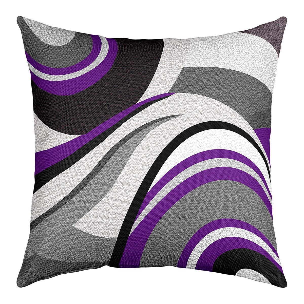 Purple Grey Black Stripes Reversible Outdoor Throw Pillow Covers 20 X 20-Inch Geometric Pillow Covers Home Decor Set For Teens G