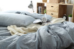 F.Y.Dreams 100% Washed Cotton Duvet Cover For Weighted Blanket 60X80 Inches With 8 Ties, Zipper On Long Side/Light Blue/Just Duv