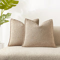 Juspurbet Oatmeal Boucle Broadside Throw Pillow Covers 24X24 Inch Set Of 2 For Couch Bedroom Sofa Living Room Decorative Soft Te