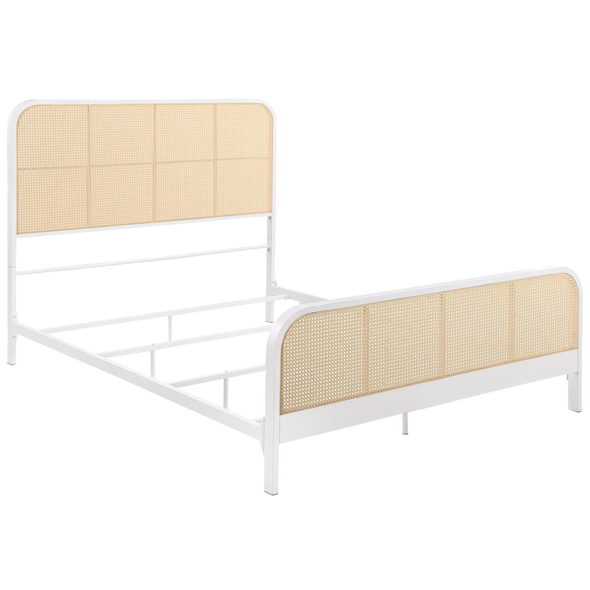 Coaster Home Furnishings Lanewood Coastal Metal Queen Size Panel Bed Frame 52-inch Headboard White 360251Q