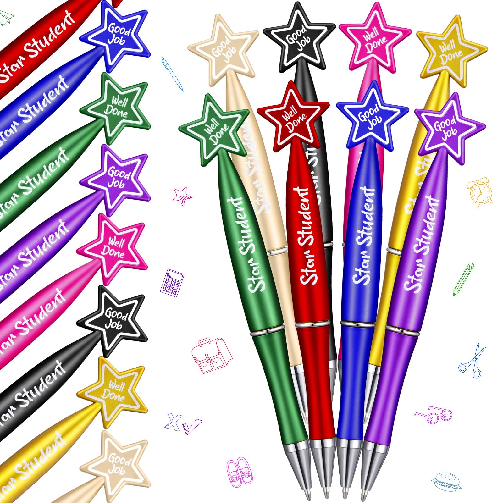 Tenceur 32 Pcs Star Student Ballpoint Pens Bulk Motivational Quote Pens Teacher Appreciation Gifts Graduation Gift For Teacher H