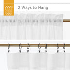 Ryb Home White Sheer Curtains Privacy Linen Textured Blend Half Translucent Window Treatment For Living Room Patio Sliding Door