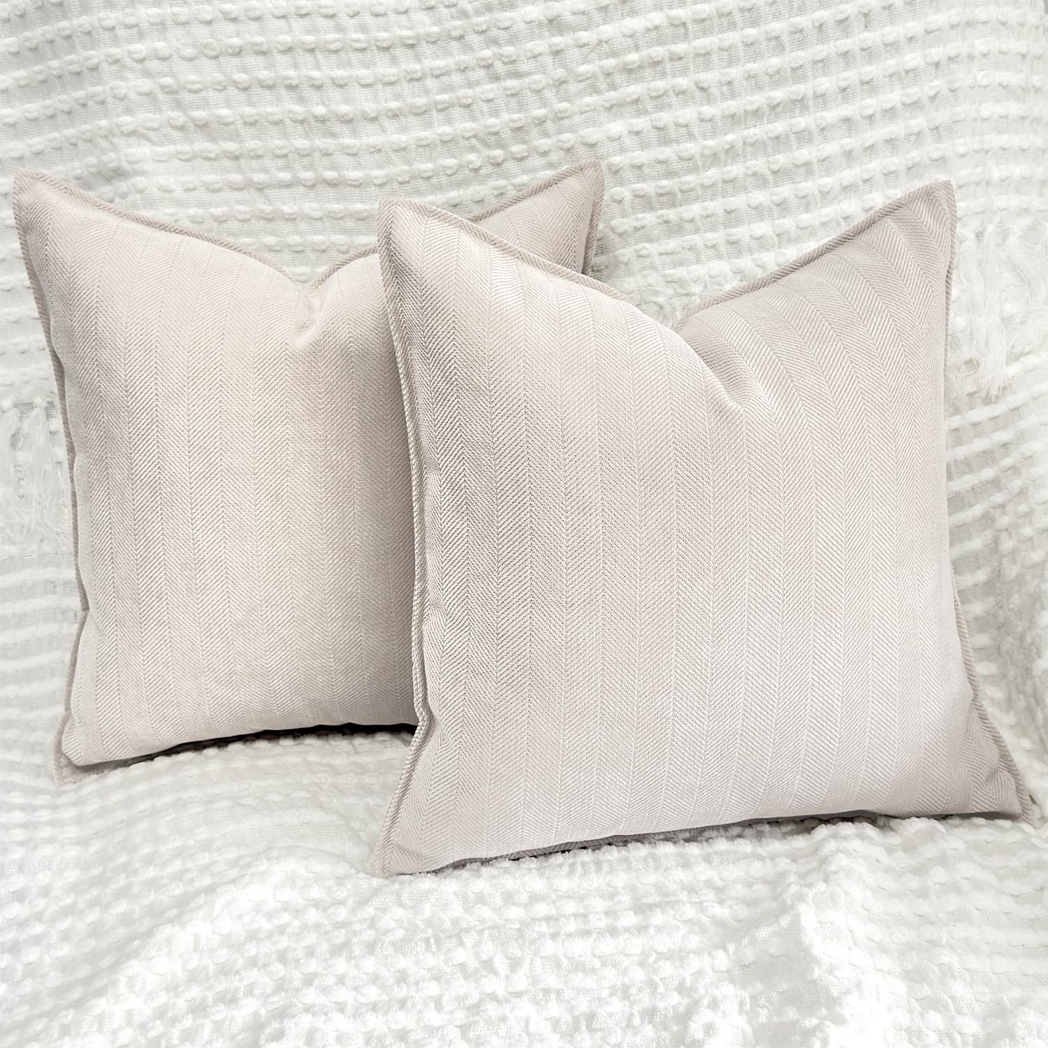 Bunliuys Chenille Throw Pillow Covers 18X18 Set Of 2, Soft Pillow Cases Case Decorative Cushion Covers Pillowcase, Farmhouse Pil