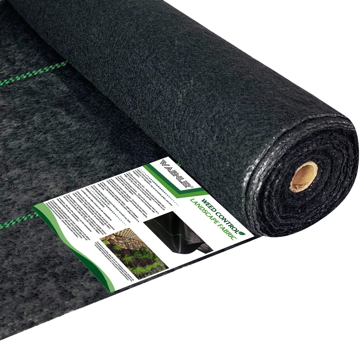 Waenlir 5.8Oz 20 Year 4Ft X250Ft Heavy Duty Weed Barrier Landscape Fabric, Sturdy Weed Blocker Cover, Outdoor Gardening Weed Con