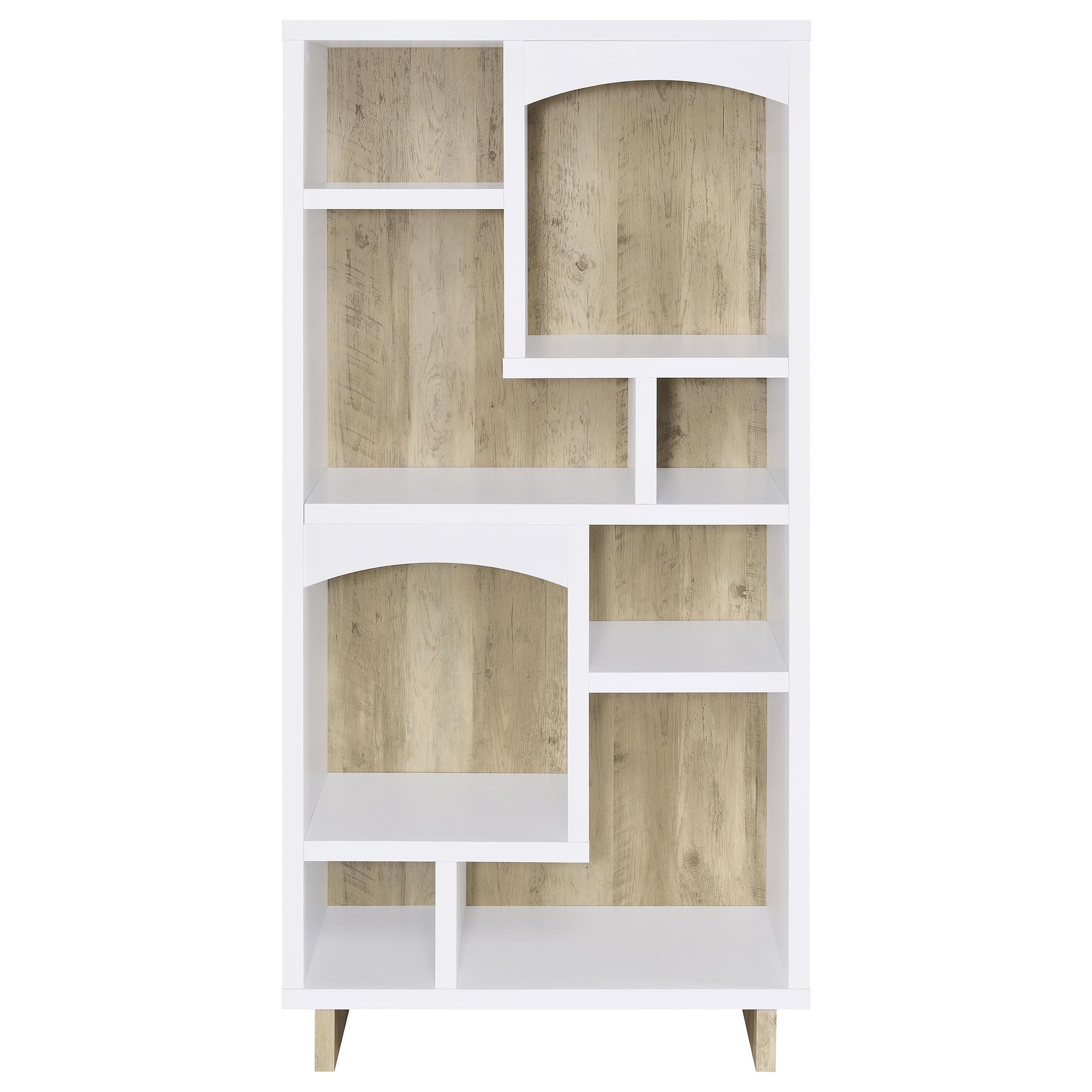 Coaster Home Furnishings Dalton 65-Inch 6-Shelf Bookcase White and Distressed Pine