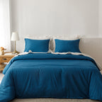Heimenaogo Egyptian Cotton Duvet Cover King Size Sateen Weave, Silky Soft And Breathable Bedding Set With Zipper Closure, Long S