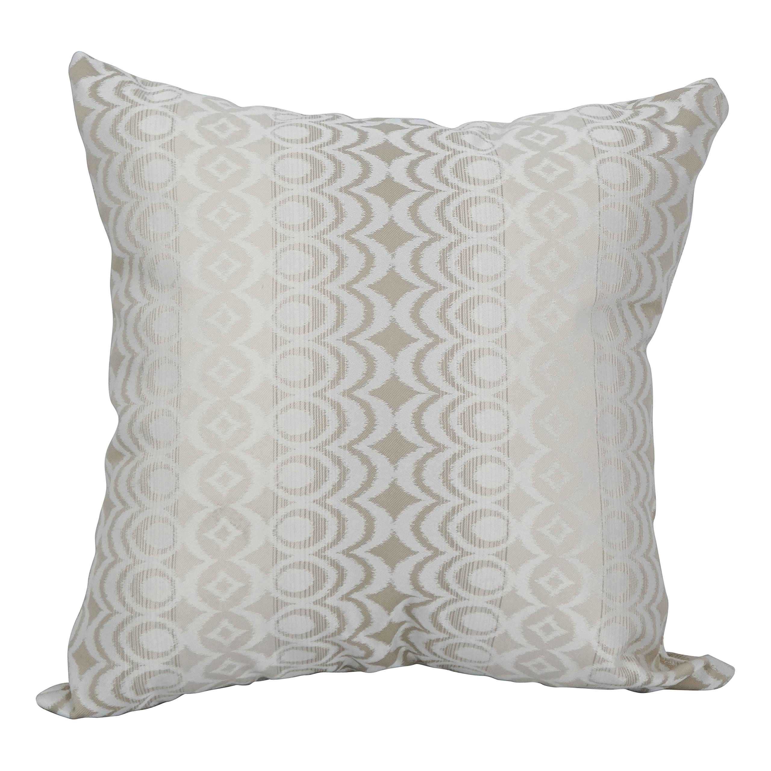 Blazing Needles Square Polyester Jacquard Throw Pillow, 17", Torero Dune