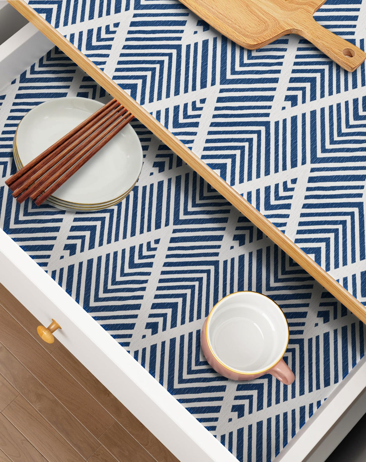Cohoo Home Shelf and Drawer Liner Non Adhesive Non Slip Blue 12in 23.6FT