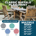 Sorfey Vinyl Umbrella Rectangle Fitted Tablecloth Cover, Checkered Design, Flannel Backed Lining 24X48 Inch, Green