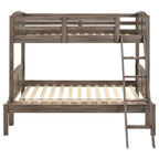 Coaster Home Furnishings Flynn Farmhouse Wood Twin Over Full Size Bunk Bed Frame with Ladder and Guardrails Fully Slatted Mattress Ready Foundation Weathered Brown 400809