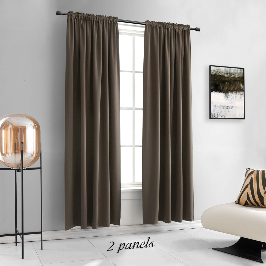 Donren Insulated Curtains Blackout Draperies - Triple Weave Microfiber Home Thermal Insulated Solid Rod Pocket Blackout Curtains