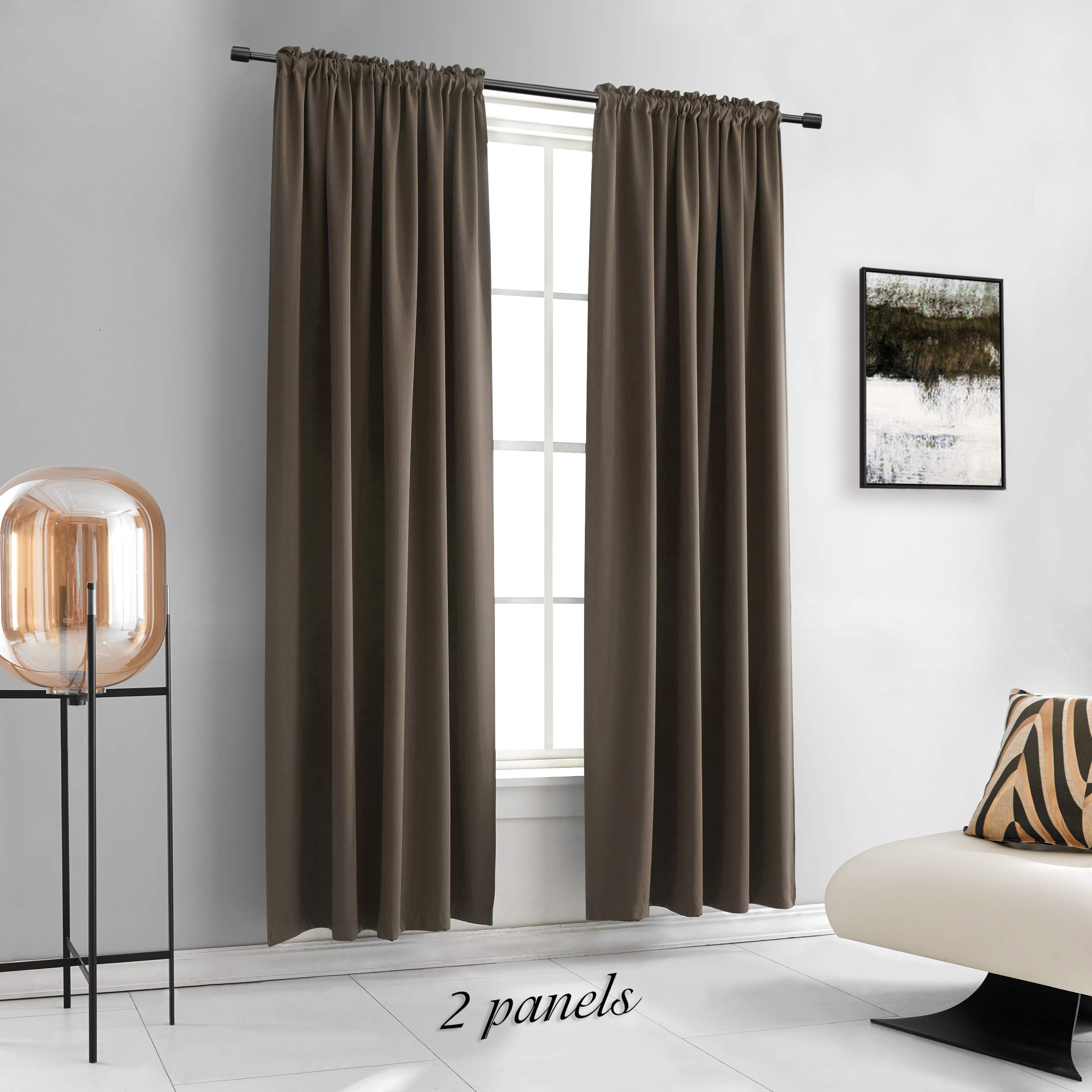 Donren Insulated Curtains Blackout Draperies - Triple Weave Microfiber Home Thermal Insulated Solid Rod Pocket Blackout Curtains