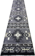 YHSF South West Native American Area Rug C318 (Grey, 2 Feet 4 Inches x 10 Feet 11 Inches)