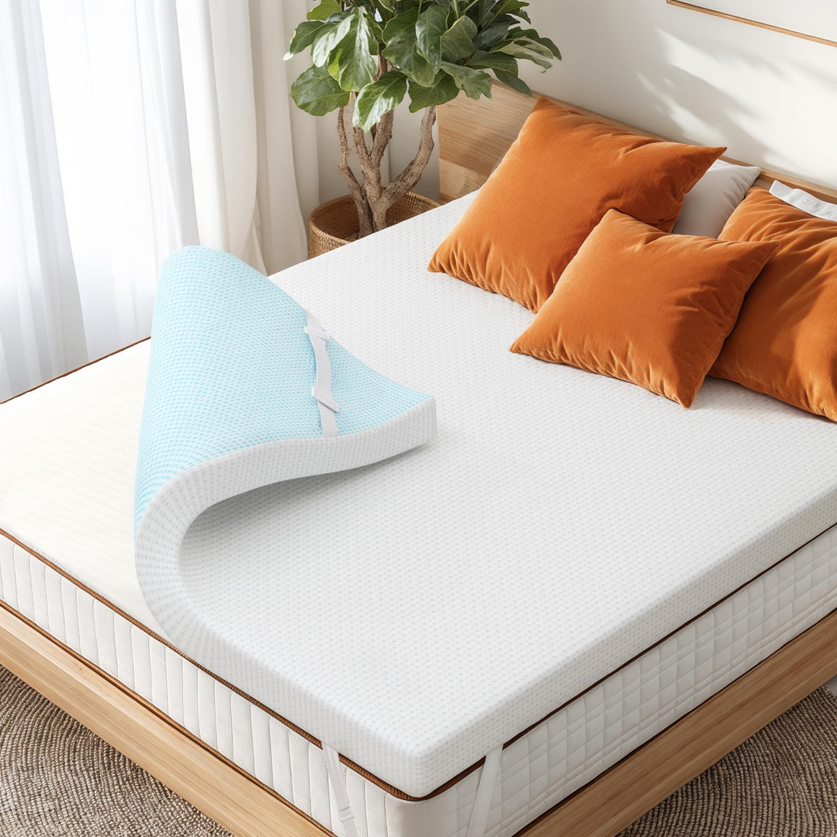 Chun Yi 3 Inch Memory Foam Mattress Topper King Size Bed Topper With Removable Breathable Soft Cover, High Density Mattress Pad