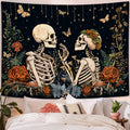 Wegklazax Floral Skeleton Tapestry For Bedroom Aesthetic Tapestries Skull Lover Tapestry Wall Hanging For Bedroom Living Room