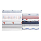Nautica - Full Size Sheet Sets, Cotton Percale Preppy Bedding, Crisp & Cool, Lightweight & Breathable (Skippers Island Light Blue, Full)