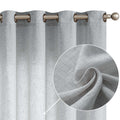 Jinchan Linen Curtains, Light Filtering Window Drapes With Grommet Top, Linen Grey Curtains 2 Panels For Living Room Farmhouse B