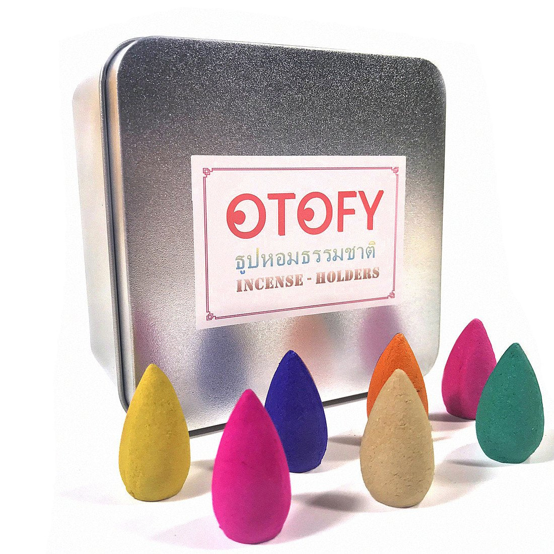 OTOFY 70 PCS Backflow Incense Cones Green Tea Incense Osmanthus Jasmine Incense Lavender Rose Sandalwood Mixed Natural Incense C