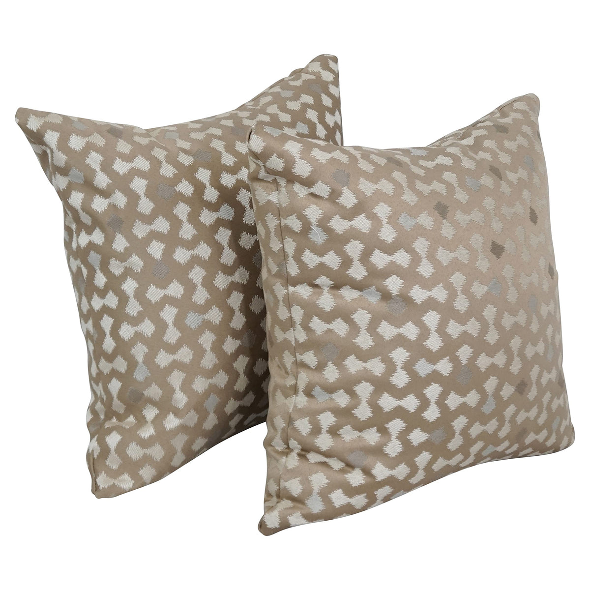 Blazing Needles Square Polyester Jacquard Throw Pillows, 17&quot;, Talamols Camel 2 Count