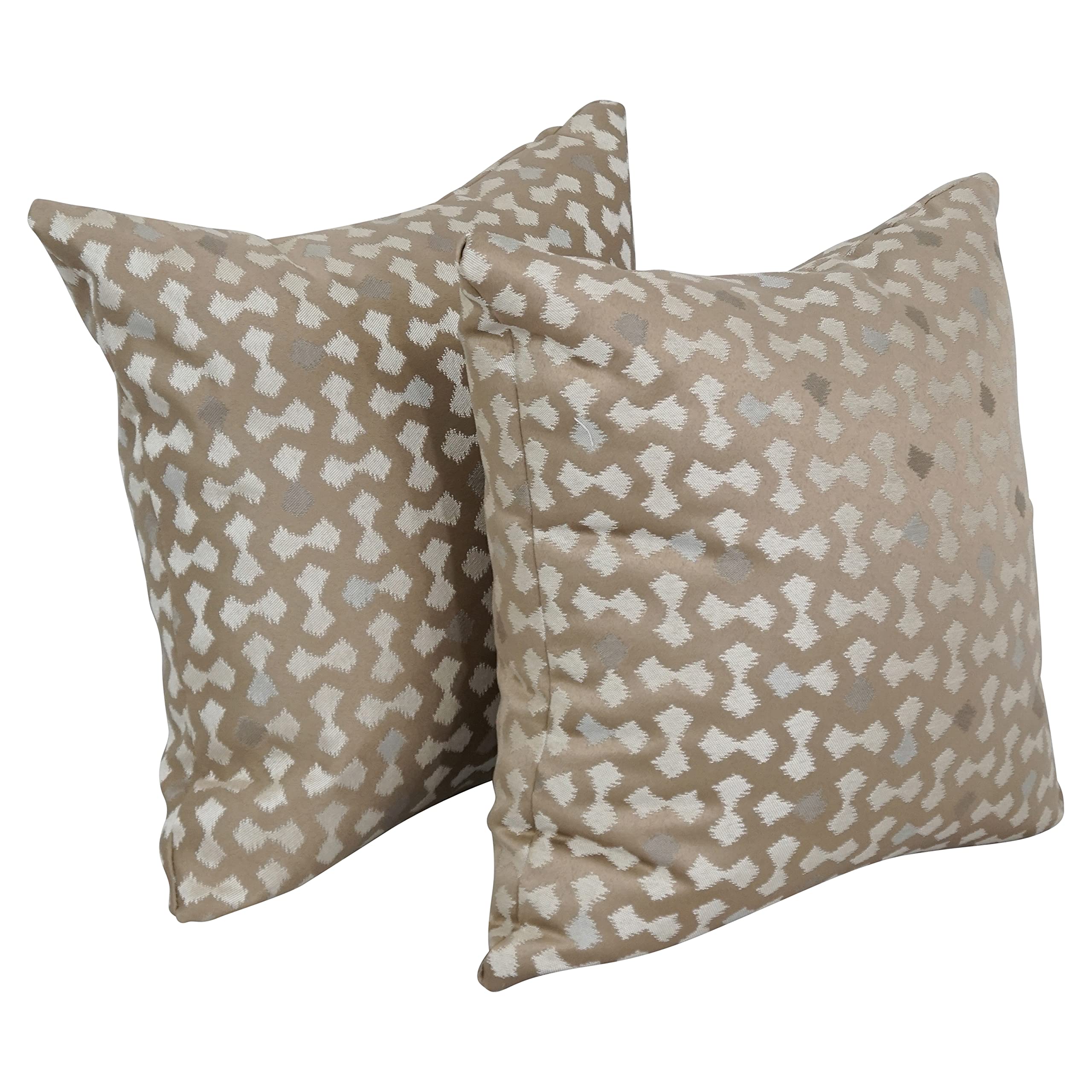 Blazing Needles Square Polyester Jacquard Throw Pillows, 17", Talamols Camel 2 Count