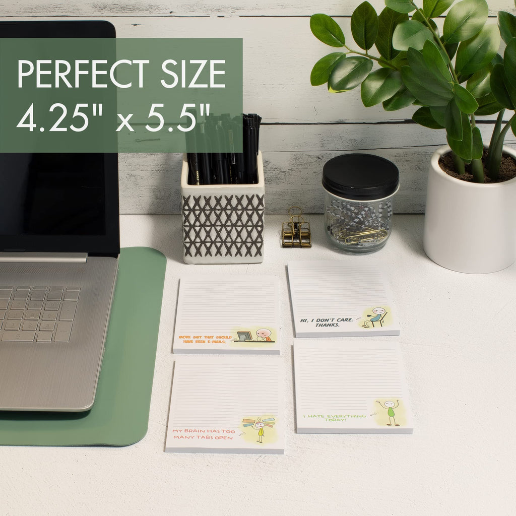 Zicoto Super Funny Notepads - Hilarious Office Gift For Your Women Coworkers - Set Of 4 Office Supplies Memo Pads W/ 4 Assorted