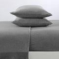 4 Piece Jersey Knit Full Cotton Blend Grey Sheet Set | Ultra-Soft T-Shirt Jersey Bedding Sheets & Pillowcases | Heathered, Breat