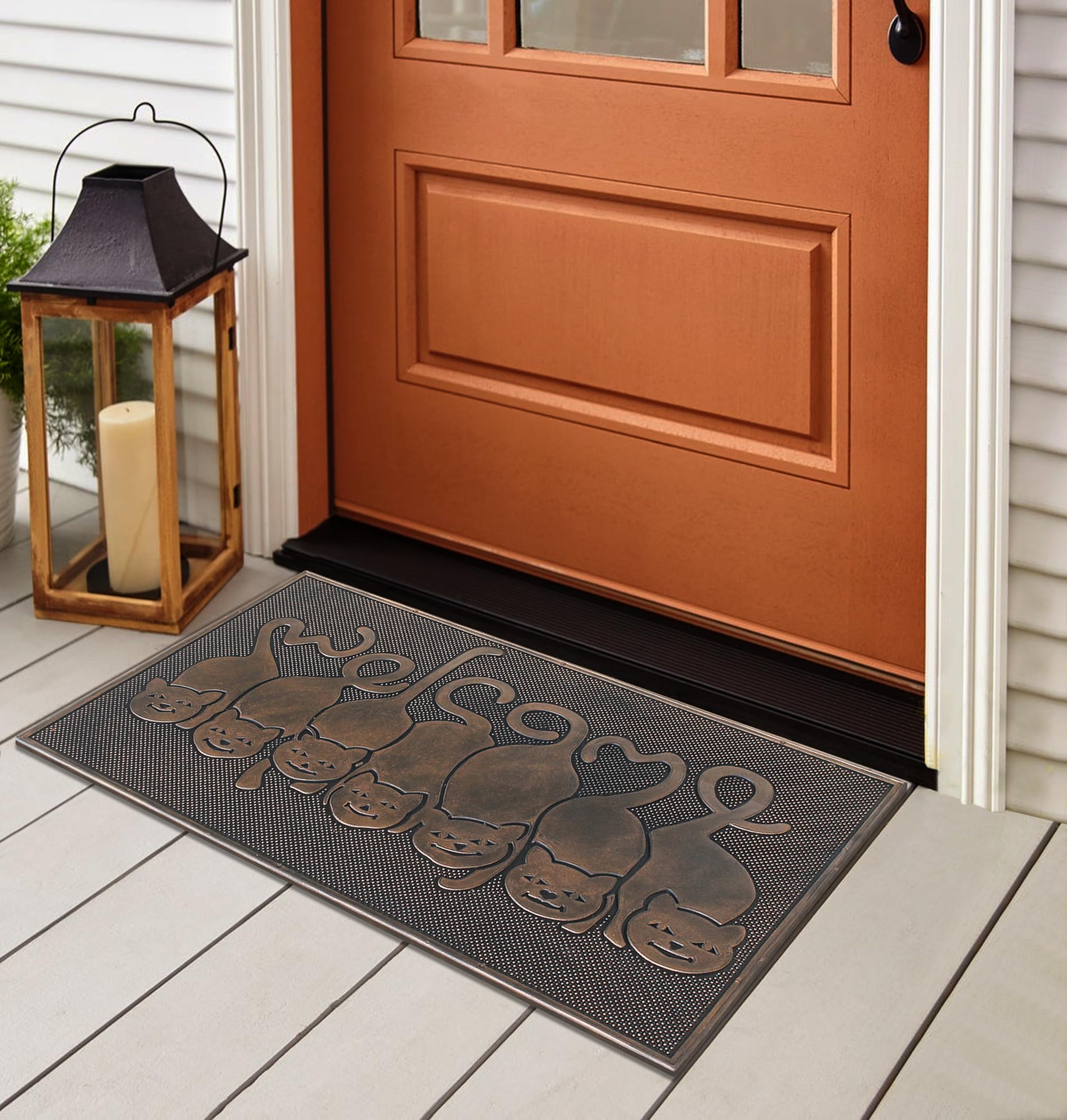 A1Hc Cat Tail Welcome Rubber Pin Welcome Door Mats For Outdoor Entrance, Welcome Mats For Front Door Indoor Non-Slip Backing Rub