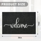 Mwazzll Large Welcome Door Mat Outdoor Indoor Non Slip Doormat 36'X24' Low-Profile Super Absorb Mud Easy To Clean Front Door M