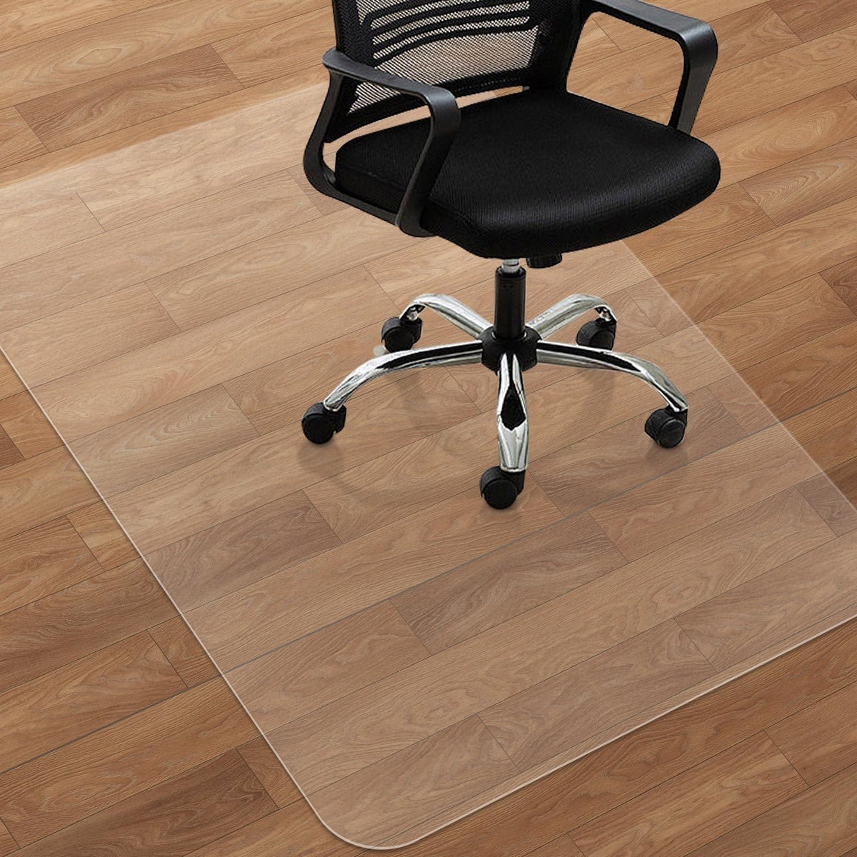 Sharewin Office Chair Mat For Hardwood Floor, 48'  36' Transparent Home Floor Protector Mat For Rolling Chairs, Anti-Slip Plas