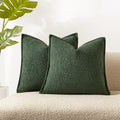 Juspurbet Green Boucle Throw Pillow Covers 22X22 Inch Set Of 2 For Couch Bedroom Sofa Living Room Decorative Soft Thick Textured