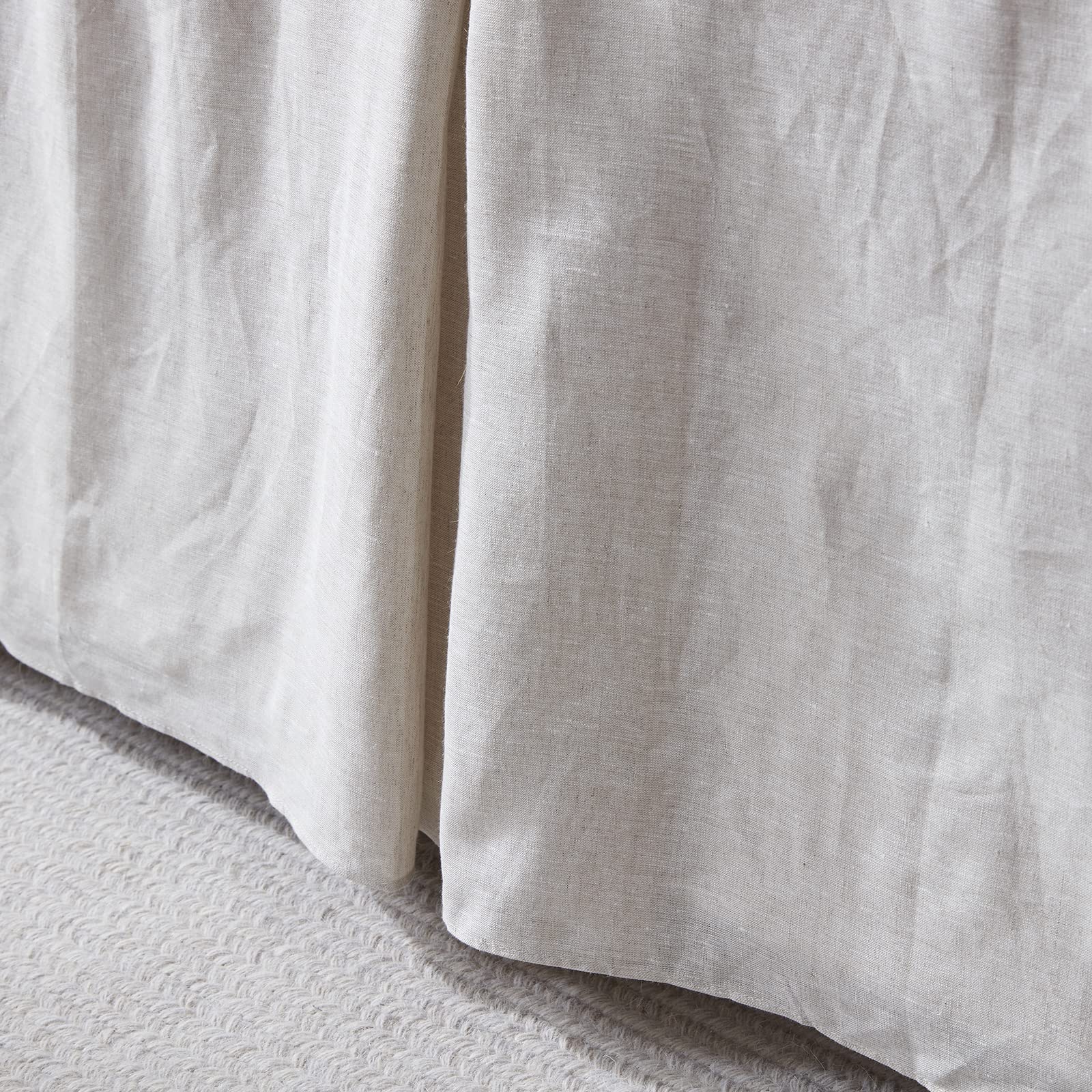 Simple&Opulence Premium Linen Bed Skirt Basic Style 18 Inch Tailored Drop Dust Proof Easy Fit Breathable (18'' Basic-Linen, Twin