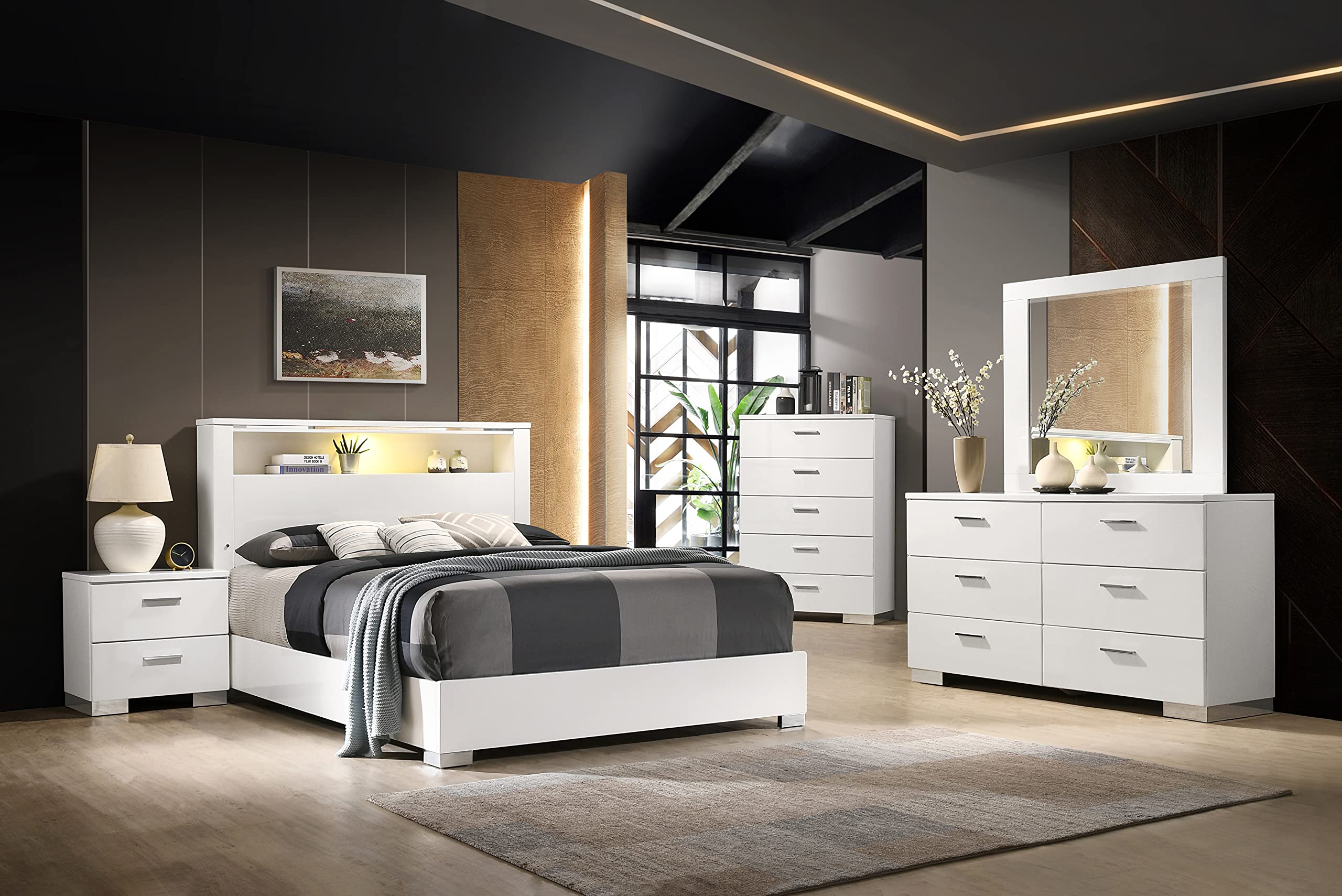 Best Quality Furniture Venetian 4Pc California King Bedroom Set - Thumbnail 3