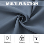 Nicetown Kitchen Curtains 36 Inch Length, Window Curtains Tiers Home Decor Grommet Solid Blackout Curtain Valances Decorative For Small Bathroom/Bedroom, 34-Inch X 36-Inch, Stone Blue, One Pair