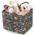 Storage Basket Boho Fabric Large Collapsible Floral Laundry Nursery Hamper Portable Folding Storage for Clothes Toys (Blue)