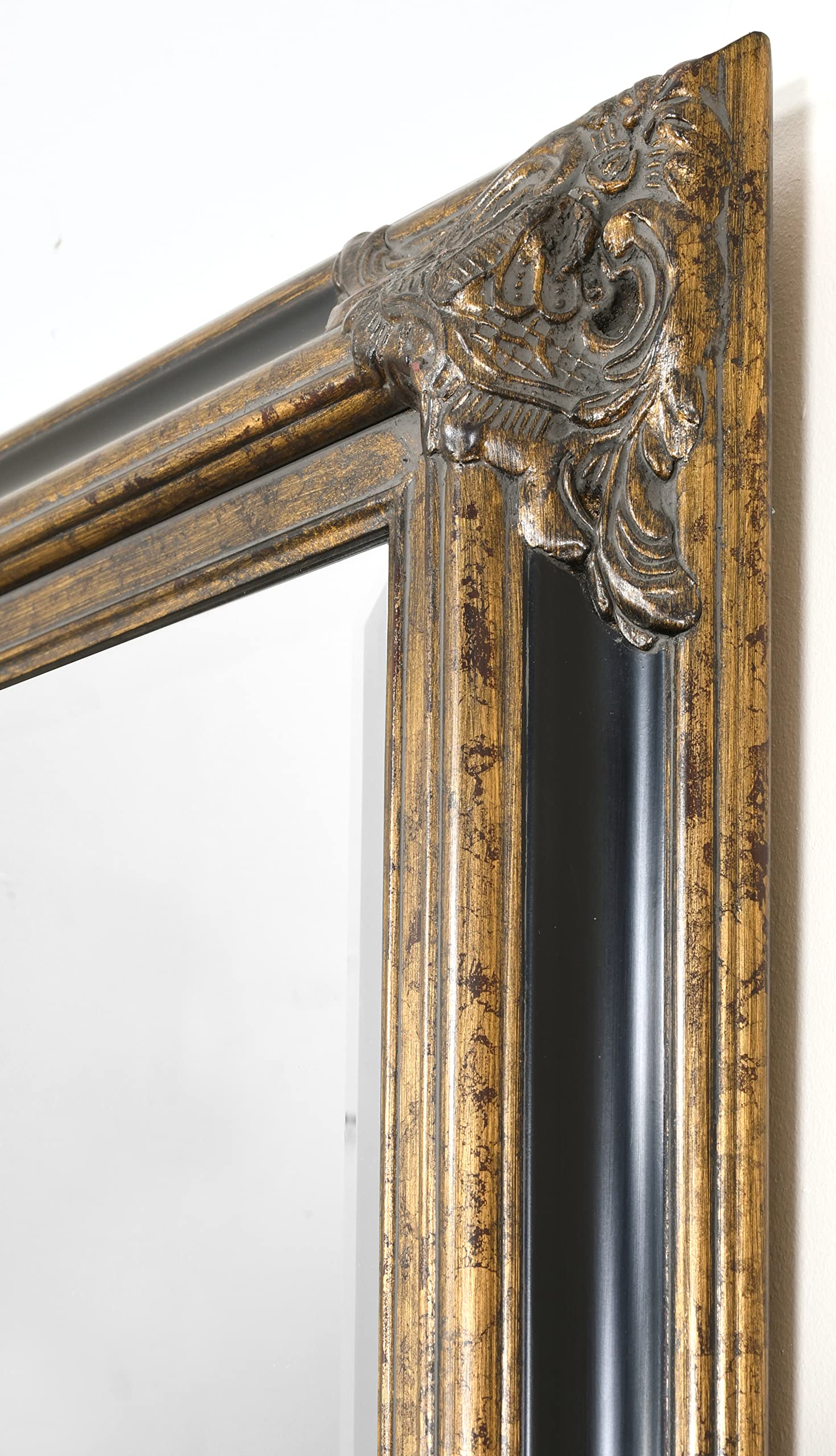 Timeless Reflections By Afd Home 10041463 Timeless Reflections Grand Victorian Mirror, Mini, Antique Gold/Black Finish