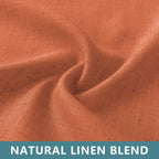 Koufall Fall Kitchen Curtains,Farmhouse Sheer Linen Short Curtains For Bathroom Window,Burnt Orange,45 Inch Length