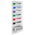 Mygift Wall Mounted White Metal Whiteboard Dry Erase Marker Holder With 7 Slots For Markers And Eraser