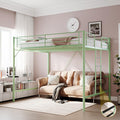VINGLI Full Loft Bed with Flat Rungs for Adults, Kids and Young Teens, No Box Spring Required,Heavy Duty Metal Slat Support, Gre