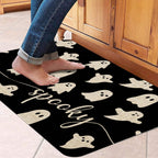 Mloabuc Happy Halloween Door Mat Outdoor Black Witchy Doormat Halloween Welcome Mats For Front Kitchen Mat Outdoor Indoor Heavy