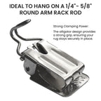 Andustrial - Small Durable Clips/Clamps For Displaying Rugs, Shawls, Leather Hides, Quilts, Mats - Hangs On 1/4' - 5/8' Round