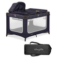 Dream On Me Emily Rose Deluxe Playard in Galaxy Blue with Infant Bassinet and Changing Tray, Lightweight Portable and Convertibl