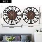 1St Owned Extra Large Wall Clocks For Living Room Decor- Modern 32 Inches Silent Non Ticking Black Arabic Numbers Metal Clocks F