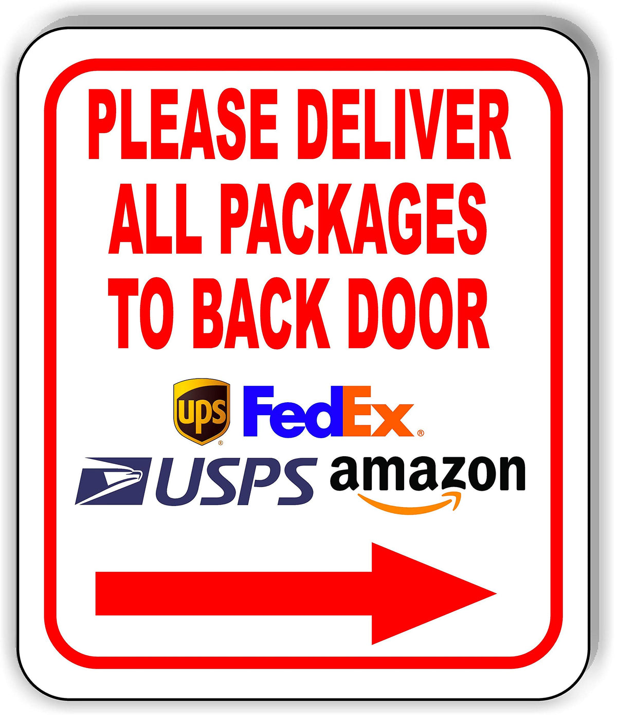 Please Deliver All Packages To Back Door Right Arrow Delivery Sign For Delivery Driver Delivery Instructions For My Packages Fro