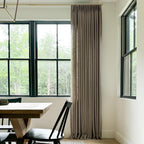 Twopages Dim Grey Linen Pinch Pleat Drape For Dining Room, Room Darkening Light Filtering Double Layer Lined Curtain Window Trea