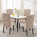 Searchi Printed Dining Room Chair Covers Set Of 4, Stretch Kitchen Chair Covers Washable Parsons Chair Slipcover Removable Dining Chair Protectors For Hotel,Ceremony (Brown Wireframe Texture)