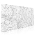 Topographic Map Large Mouse Pad Xxl White Lines Contour Geographic Extended Large Desk Mat Big Desk Pad 90X40 Cm Non-Slip Rubber