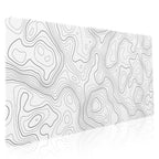 Topographic Map Large Mouse Pad Xxl White Lines Contour Geographic Extended Large Desk Mat Big Desk Pad 90X40 Cm Non-Slip Rubber