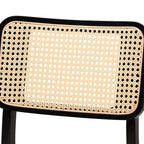 Baxton Studio Dannon Mid-Century Fabric Dining Chair, Cream/Black/Light Brown, 2/Set (234-2P-13296-HT)